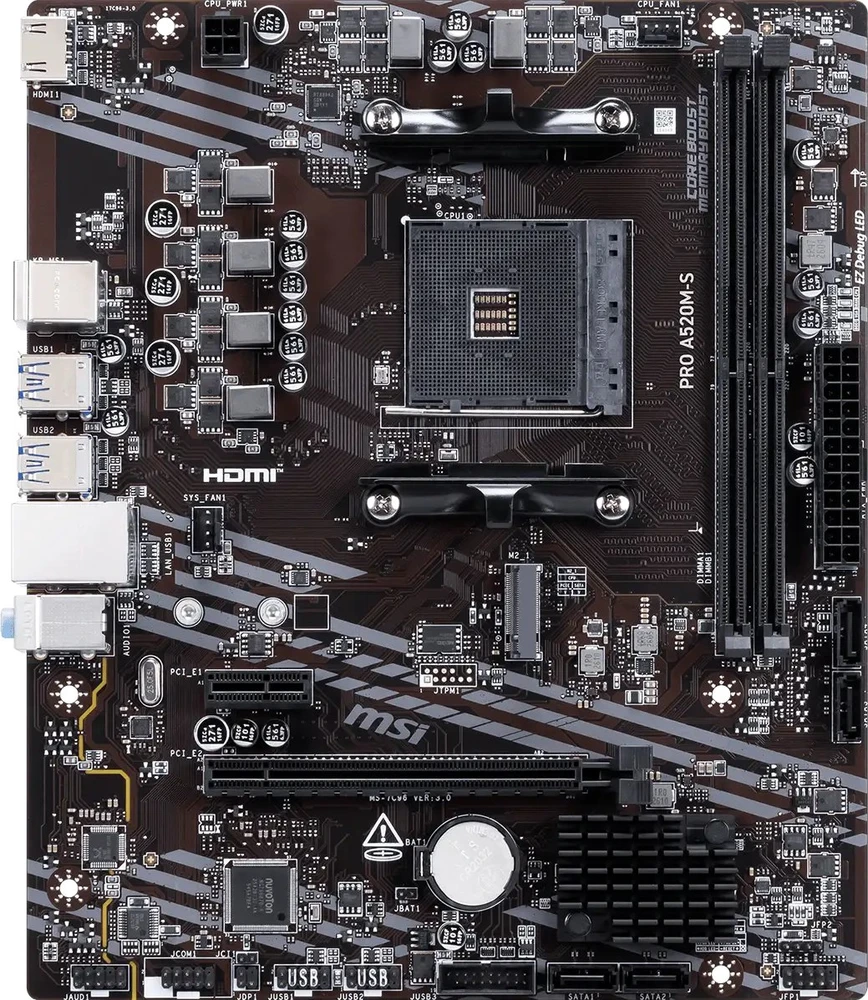 MSI PRO A520M-S pagrindinė plokštė