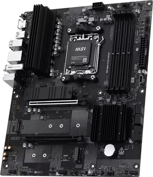 Pagrindinė plokštė PRO B840-S EVO WIFI6E | MSI procesorių šeima AMD | Procesoriaus lizdas AM5 | Palaikomos standžiojo disko sąsajos SATA, M.2 | SATA jungčių skaičius 4