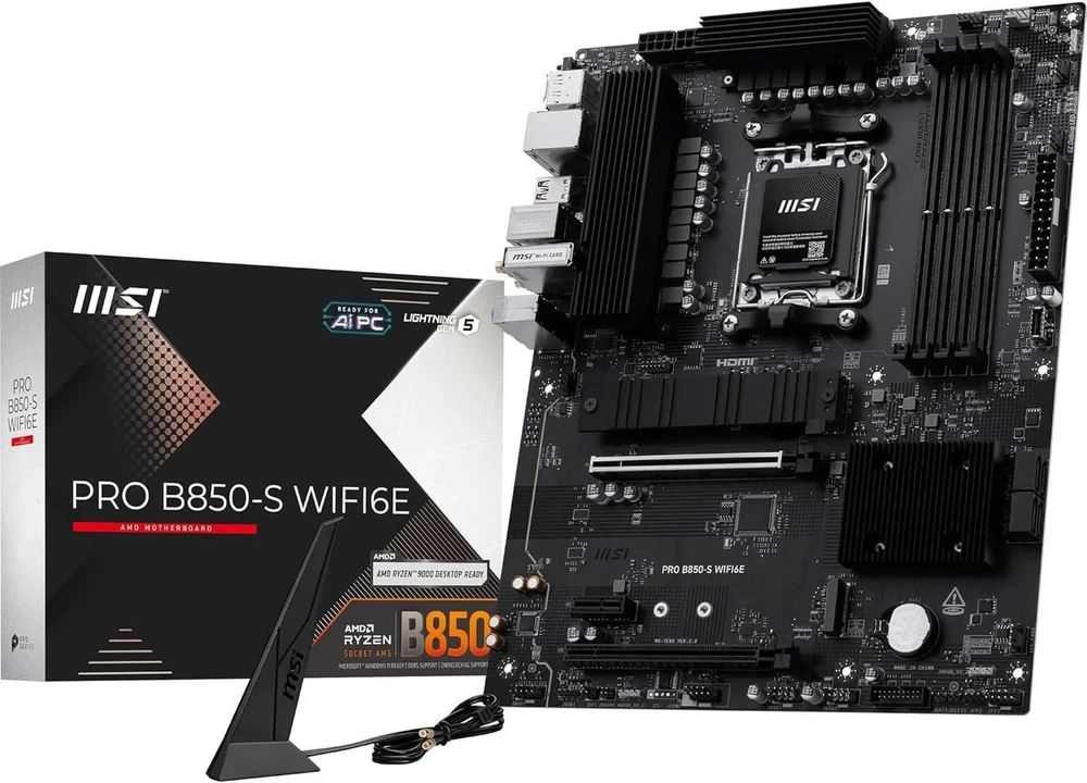 Pagrindinė plokštė PRO B850-S WIFI6E | MSI procesorių šeima AMD | Procesoriaus lizdas AM5 | DDR5 | Palaikomos standžiojo disko sąsajos SATA, M.2