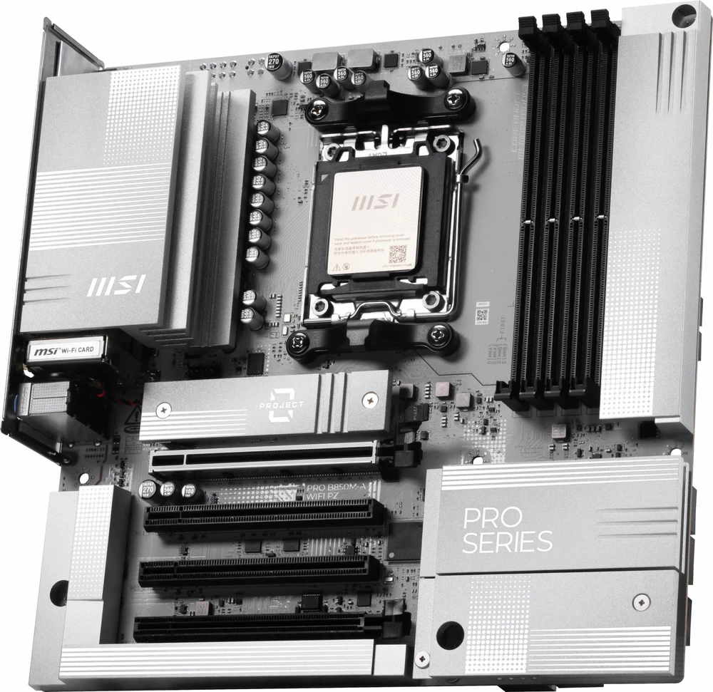 Pagrindinė plokštė MSI AM5 PRO B850M-A WIFI PZ M-ATX AMD B850 Lizdas AM5 micro ATX