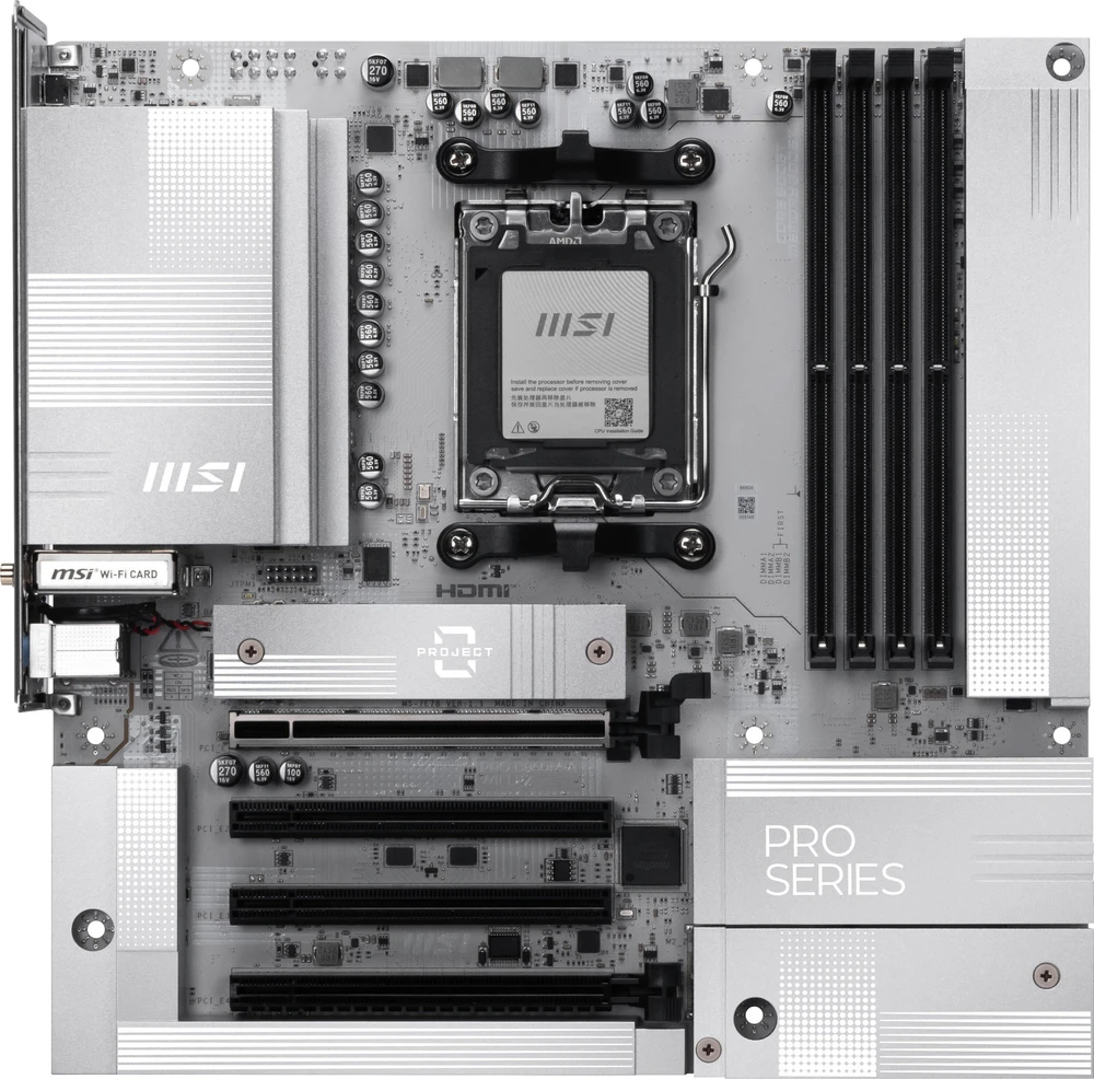 Pagrindinė plokštė MSI AM5 PRO B850M-A WIFI PZ M-ATX AMD B850 Lizdas AM5 micro ATX