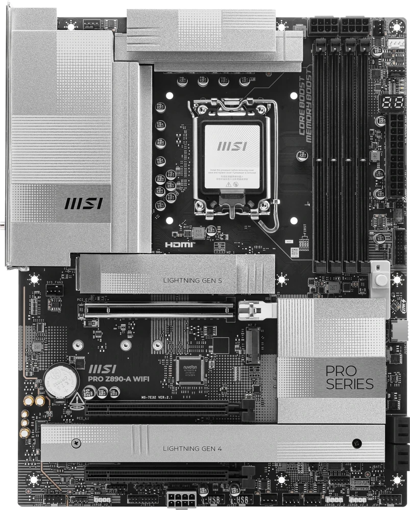 MSI PRO Z890-A WIFI pagrindinė plokštė Intel Z890 LGA 1851 (Socket V1) ATX