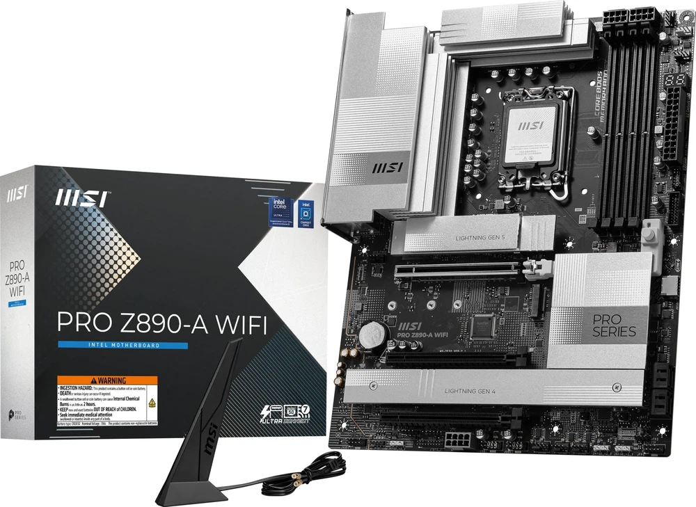 MSI PRO Z890-A WIFI pagrindinė plokštė Intel Z890 LGA 1851 (Socket V1) ATX