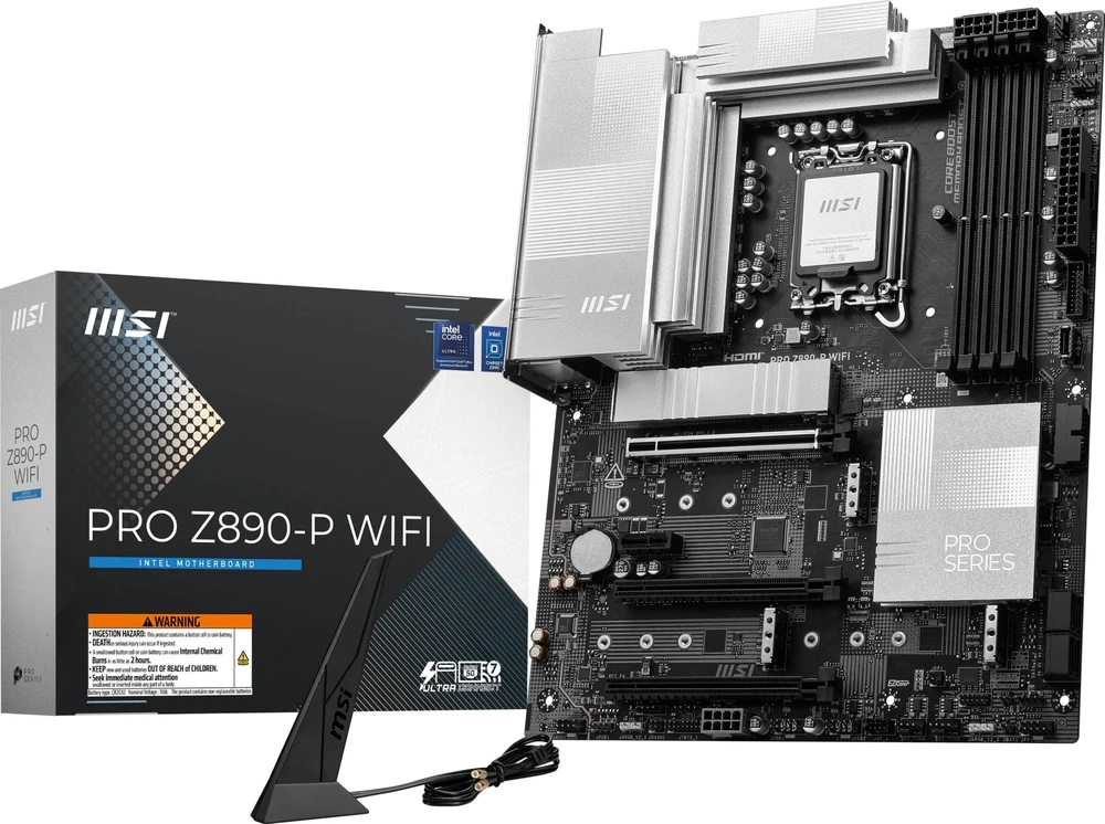 Pagrindinė plokštė MSI PRO Z890-P WIFI | Procesorių šeima Intel | Procesoriaus lizdas LGA1851 | DDR5 UDIMM | Palaikomos standžiojo disko sąsajos SATA, M.2 | SATA jungčių skaičius 4