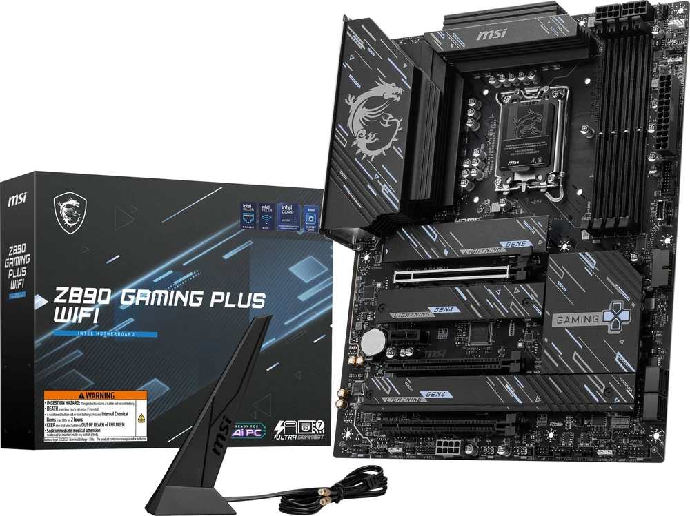 Pagrindinė plokštė MSI Z890 GAMING PLUS WIFI | Procesorių šeima Intel | Procesoriaus lizdas LGA1851 | DDR5 UDIMM | Palaikomos standžiojo disko sąsajos SATA, M.2 | SATA jungčių skaičius 4