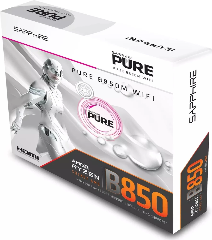 SAPPHIRE PURE B850M WIFI pagrindinė plokštė