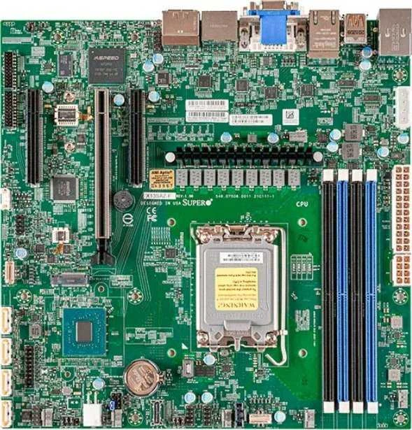 „Supermicro“ pagrindinė plokštė X13SAZ-F-B „micro-ATX“ vieno lizdo 1700 vienetas DDR5, tik masinis