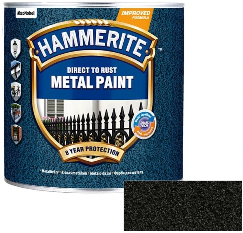 Hammerite PAINT HAMMERITE Juodas HAMMERED 2.5L