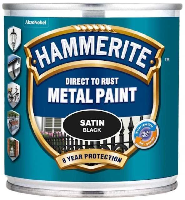 Hammerite metalo dažai Satin Black 2.5L