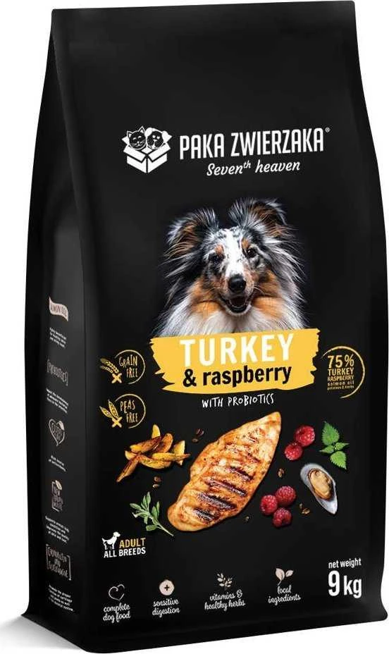 PAKA ZWIERZAKA kalakutiena su avietėmis M - sausas šunų ėdalas - 9kg