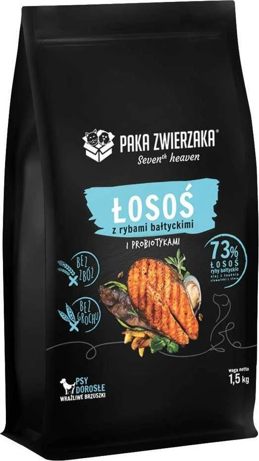 PAKA ZWIERZAKA lašiša su Baltijos žuvimi M - sausas šunų ėdalas - 1,5kg