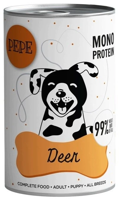 PAKA ZWIERZAKA PEPE Elniena monoproteininis - šlapias šunų maistas - 400g