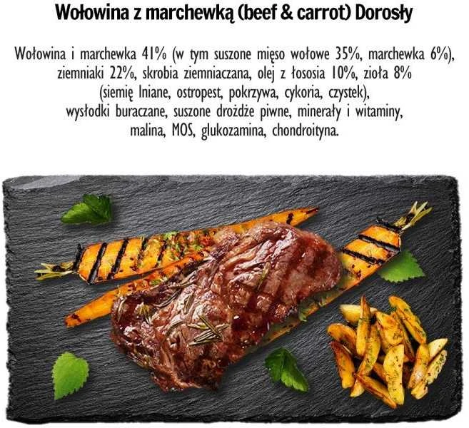 PAKA ZWIERZAKA jautiena su morkomis M - sausas šunų ėdalas - 9kg