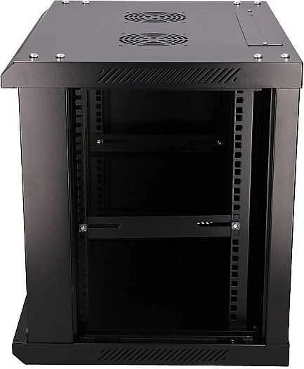 EXTRALINK 9U 600X450 prie sienos montuojama stelažinė spintelė juoda