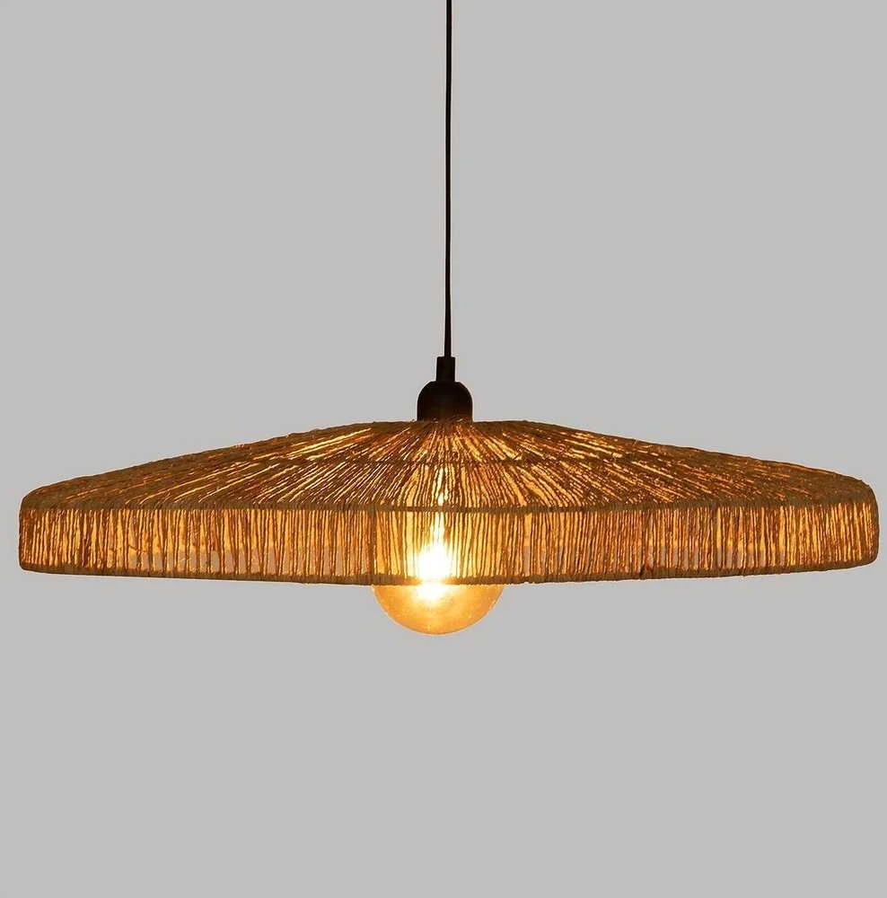 Atmosphera Valgomojo stalinis šviestuvas BELLAMY, pintas džiuto gaubtas, Ø 58 cm