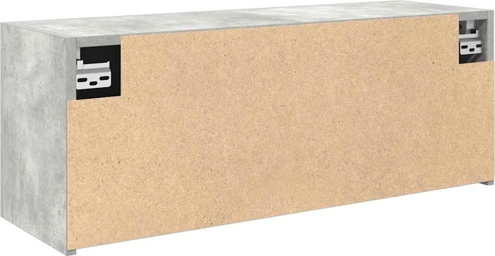 Sieninė vonios kambario spintelė, betono pilka, 80x25x30cm