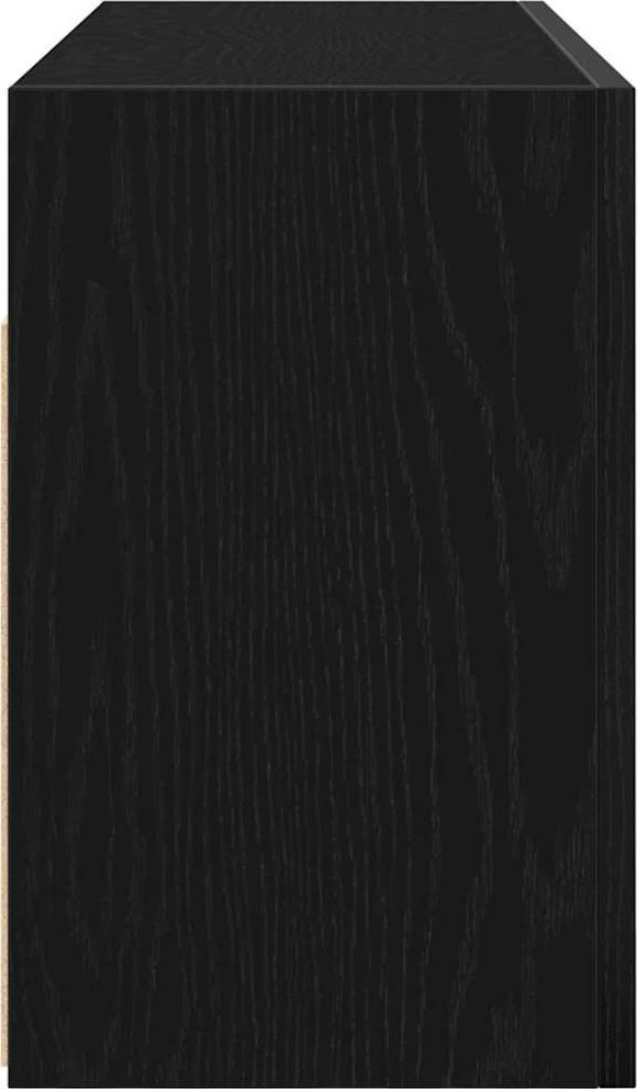 Sieninė vonios kambario spintelė, juodos, 80x25x40cm, mediena