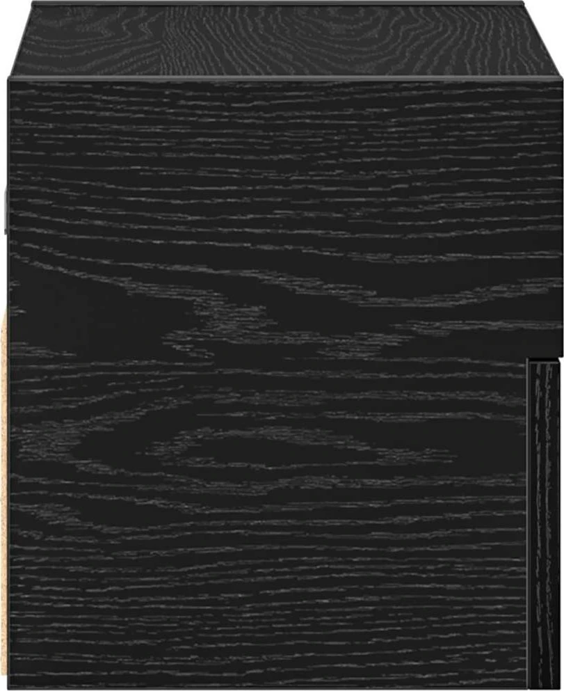 Sieninė naktinė spintelė, juodos spalvos, 45x26x28,5cm