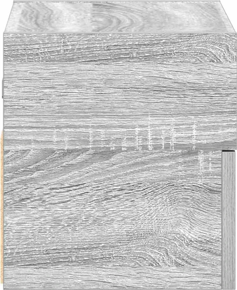 Sieninė naktinė spintelė, pilka, 45x26x28,5cm