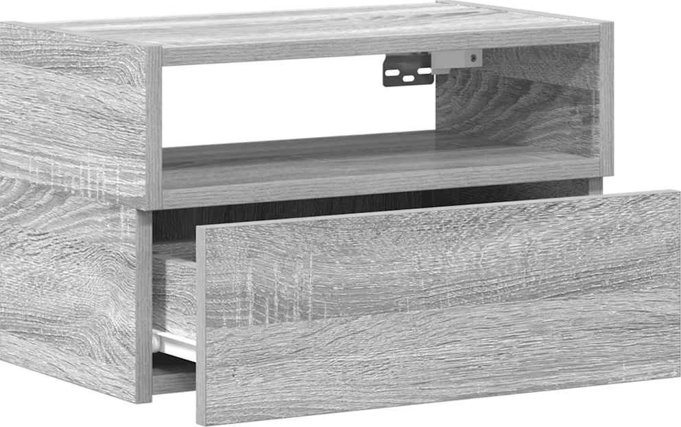 Sieninė naktinė spintelė, pilka, 45x26x28,5cm