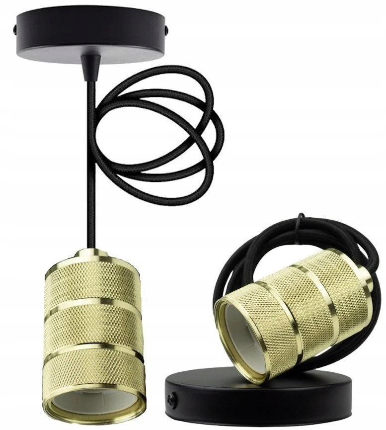 Pakabinamas šviestuvas Ecolight Pakabinama lempa Lubinė pakabinama šviestuvo bazė 2 m E27 Auksinė