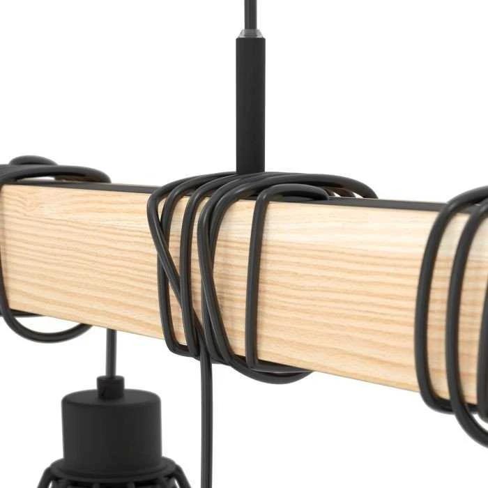 EGLO pakabinamas šviestuvas EGLO TOWNSHEND 5 LONG TABLE 9L Juodas/MEDIENOS FSC
