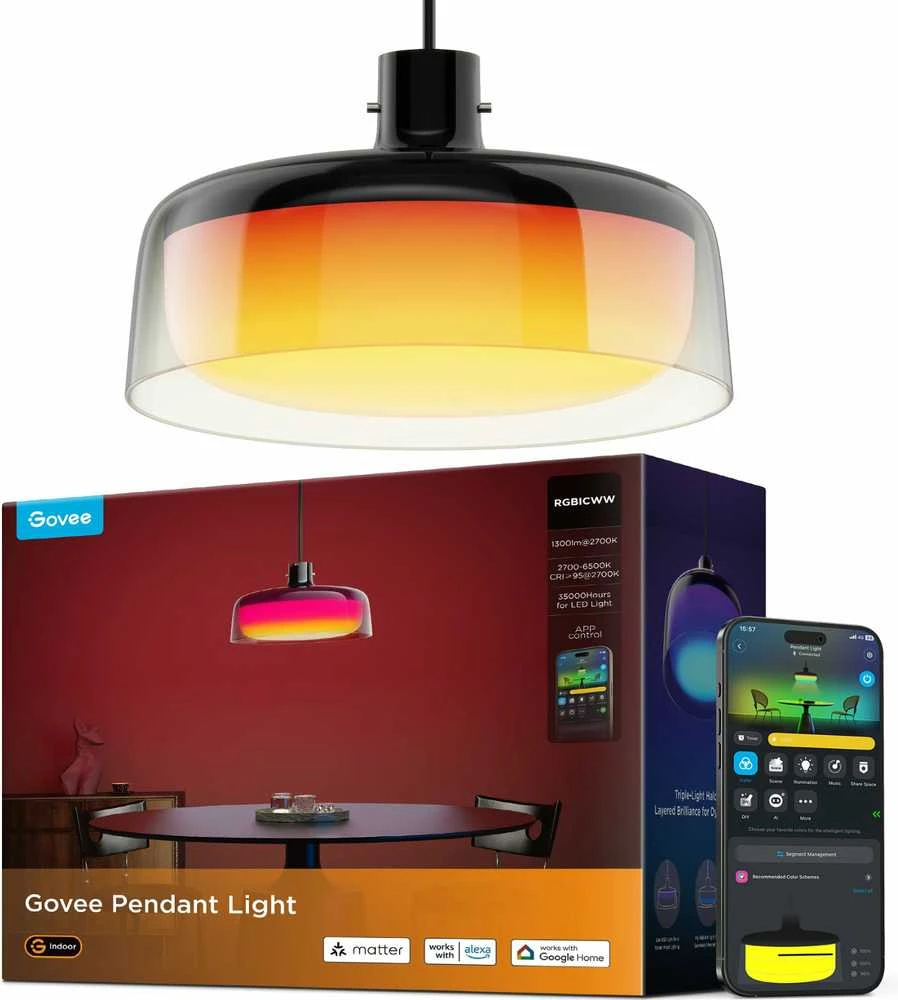 Govee Pendant light RGBICWW išmanusis pakabinamas šviestuvas, Matter (H60C1)
