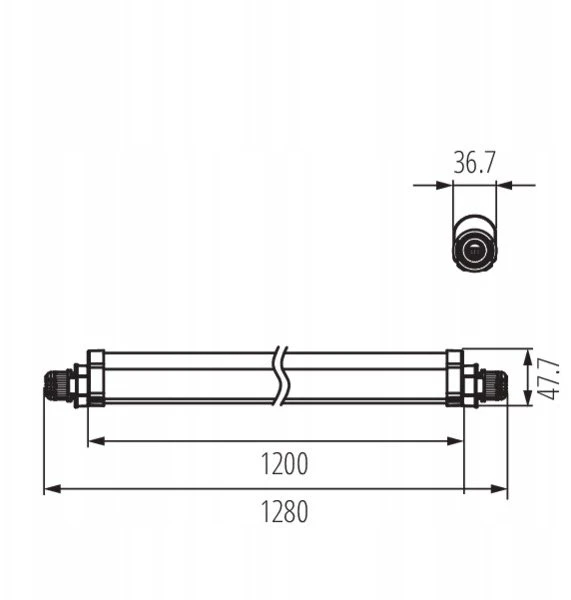 Pakabinamas šviestuvas Kanlux Hermetiškas LED šviestuvas TP SLIM TW N 40W-NW 4800lm 4000K IP65 paviršinis/pakabinamas 38942