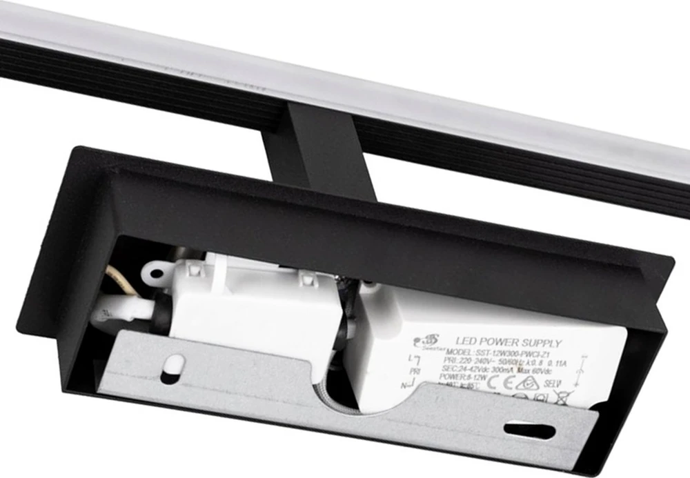 ATL LED sieninis šviestuvas ZD122 60 cm juodas