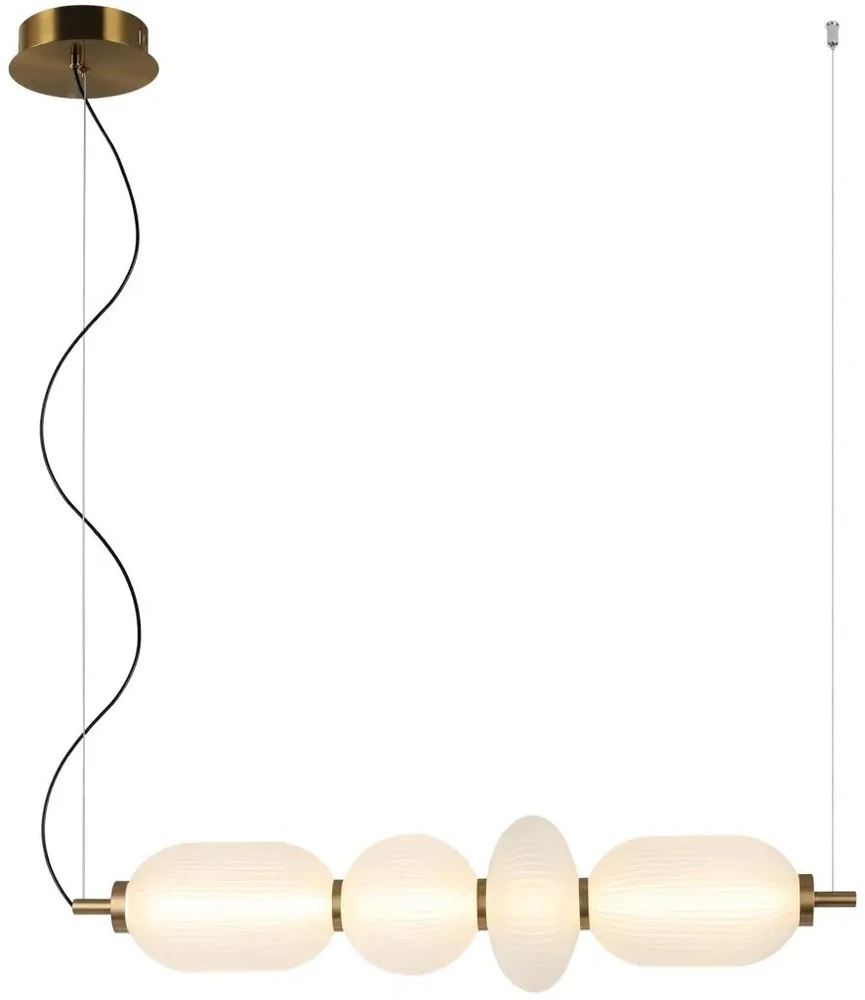 Pakabinamas šviestuvas Lampa wisząca Italux Żyrandol kulisty Nico PND-8545-4H-AB-WH LED 18W 3000K balta
