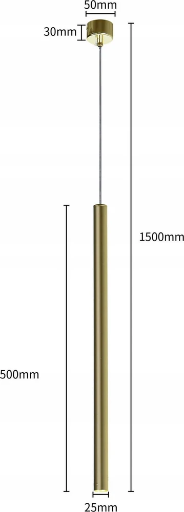 „Light Prestige Lungo LP-894/1P GD“ pakabinamas šviestuvas, 1x5W G9, auksinis