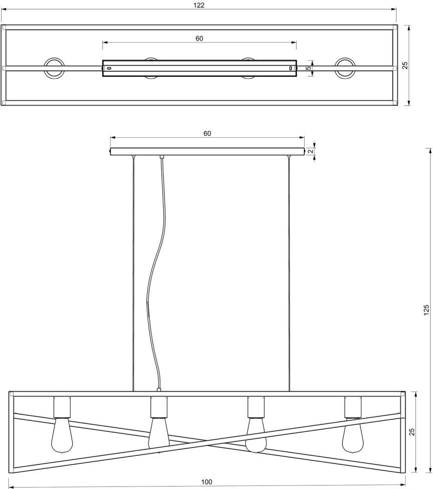 Pakabinamas šviestuvas Luminex Oblong GOTE 121