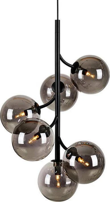 Pakabinamas šviestuvas Markslojd Šiuolaikinė pakabinama LEMPA CALLISTO 108108 Markslojd metalinis gaubtas loft stiliaus PAKABINAMA stikliniai rutuliai juodi dūminiai