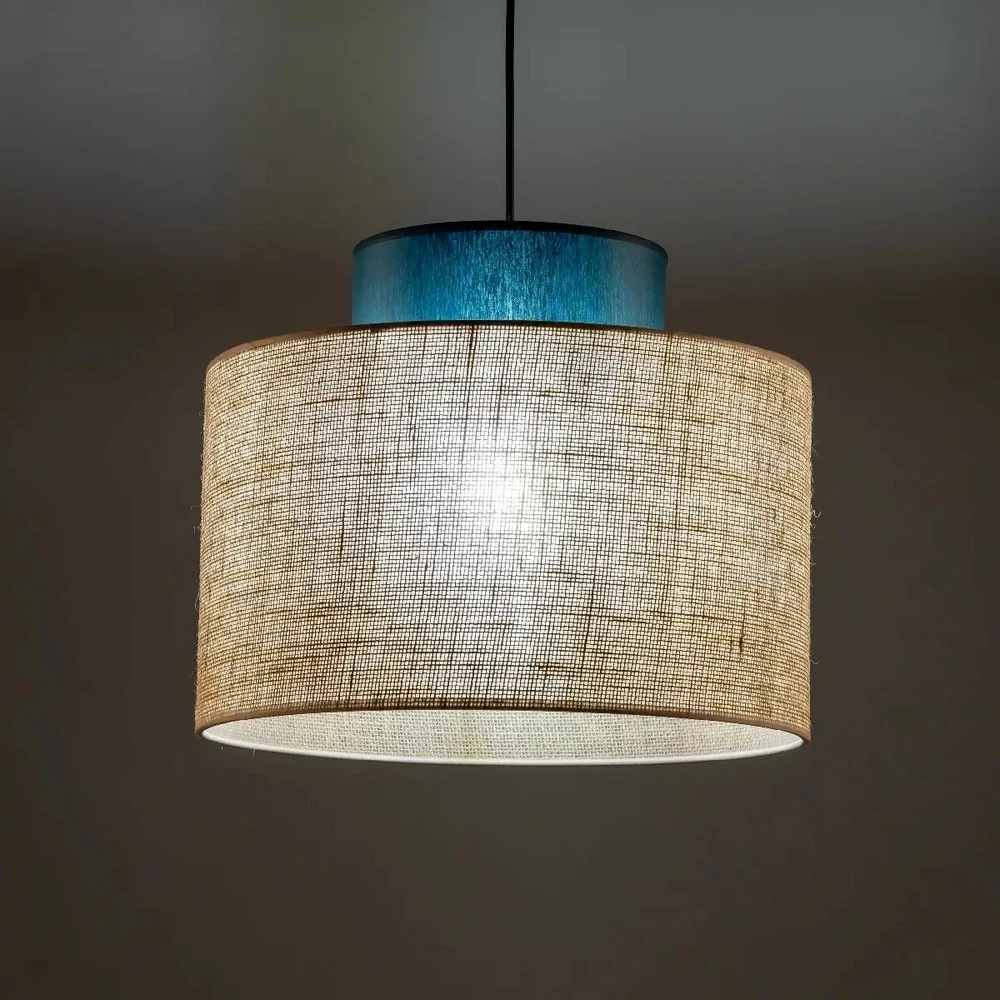 TK Lighting Duo 3256 pakabinamas šviestuvas, natūralaus džiuto vamzdelis, žalias