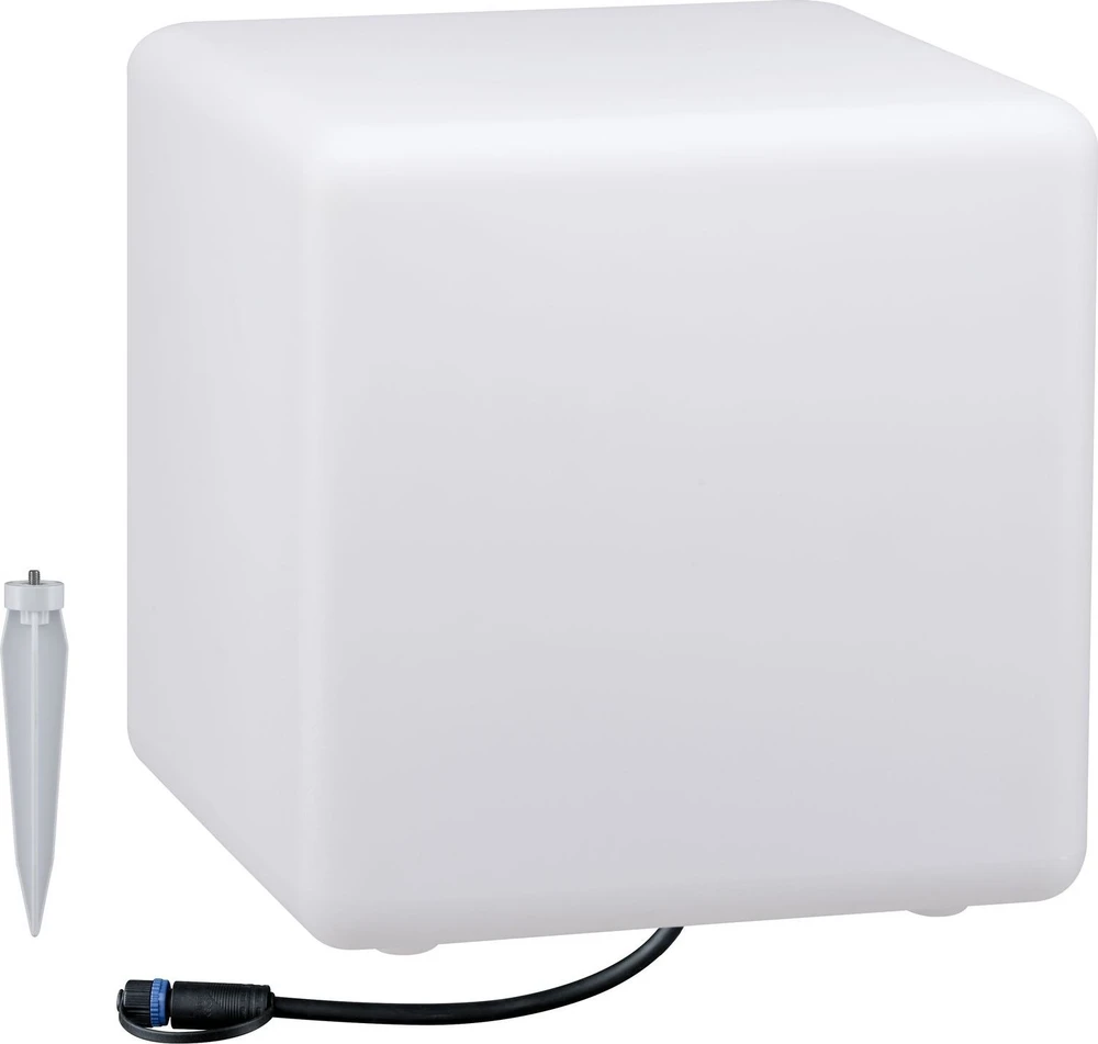 Pakabinamas šviestuvas Paulmann „Plug & Shine CUBE“ sodo šviestuvas 300x300 6,5 W 3000 K 575 lm IP67 24 V baltas