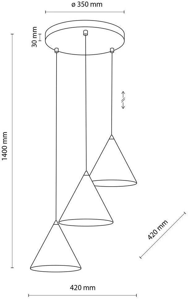 TKKRYWULT pakabinamas šviestuvas CONO Baltas 10012 TK Lighting pakabinamas šviestuvas