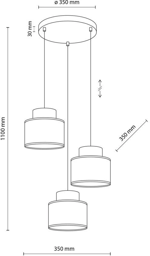 TKKRYWULT pakabinamas šviestuvas DUO JUTA MIX 2759 TK Lighting pakabinamas šviestuvas
