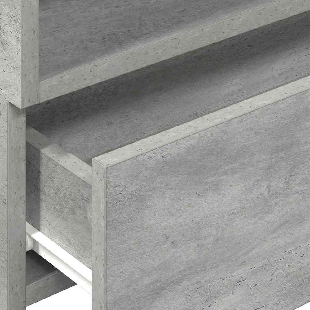 Sieninės naktinės spintelės, 2vnt., pilka, 45x26x28,5cm