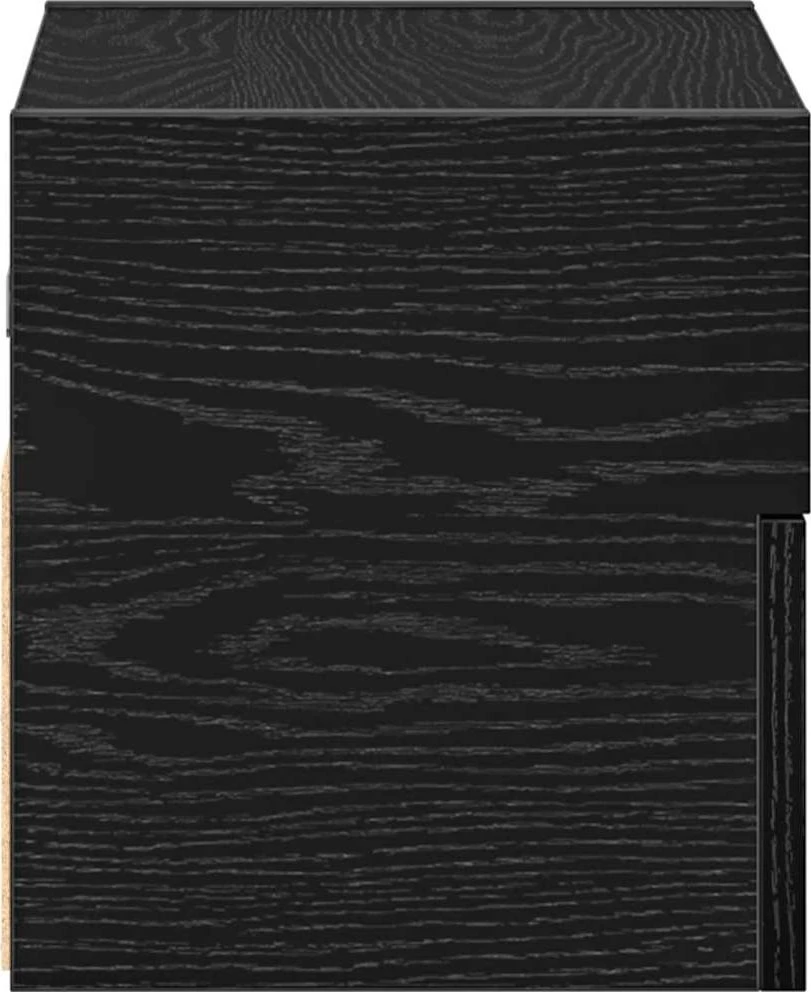 Sieninės naktinės spintelės, 2vnt., juoda, 45x26x28,5cm