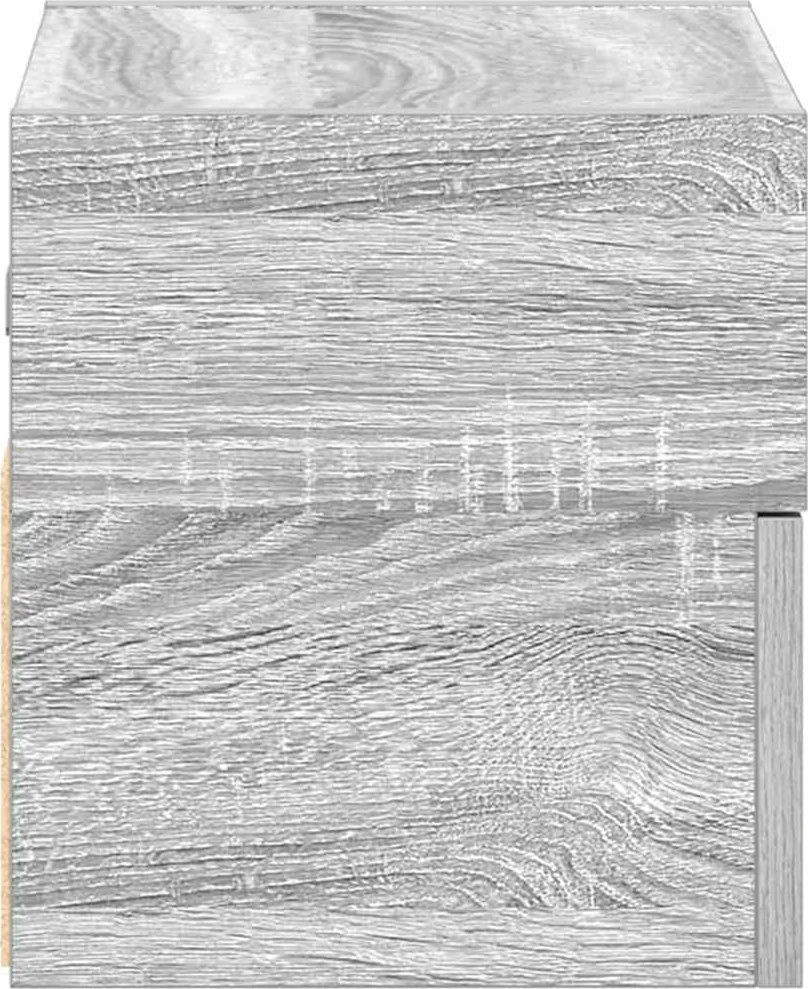 Sieninės naktinės spintelės, 2vnt., pilka, 45x26x28,5cm