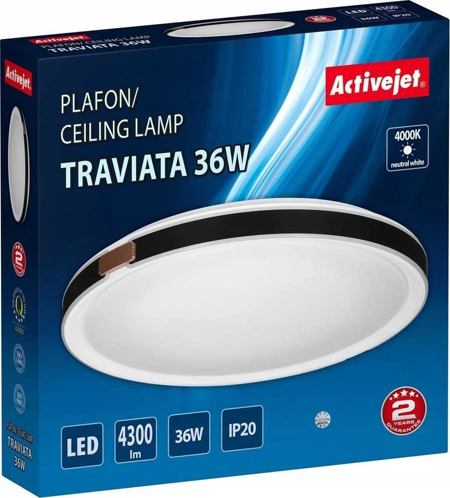Lubinis Šviestuvas - Activejet AJE-TRAVIATA 36W 4300lm Neutralios Baltos Šviesos