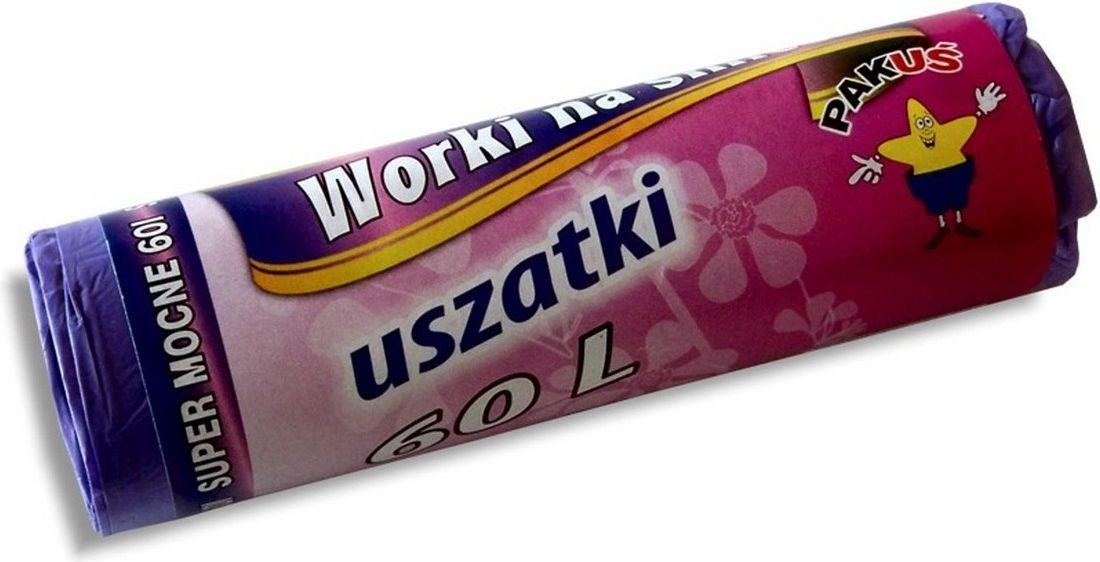Šiukšlių maišai su rankenomis Kuchcik violetiniai 13 mikronų, 60L, 10vnt