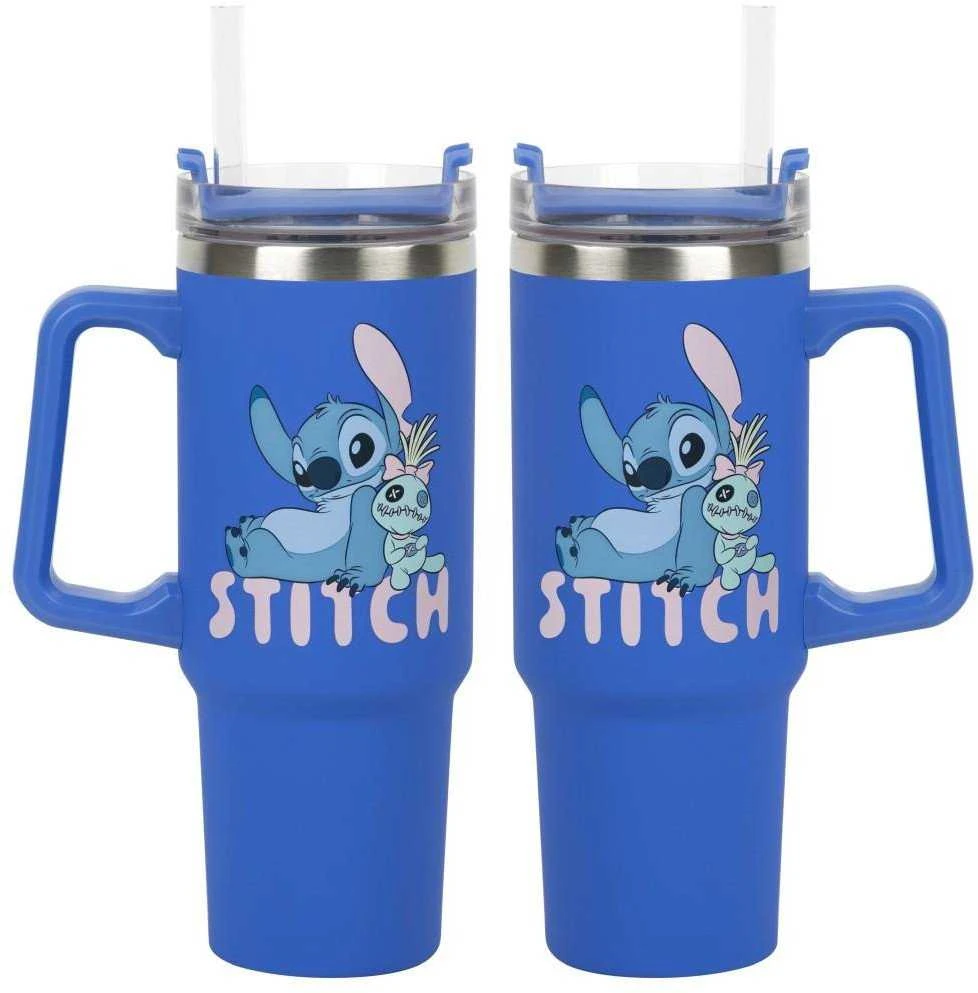 Paladone ABYstyle DISNEY Classics Stitch Mėlyna Sandarus Puodelis su Šiaudeliu | 900 ml
