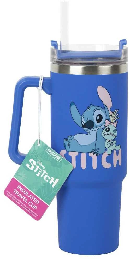 Stitch 900 ml puodelis su šiaudeliu ir rankena