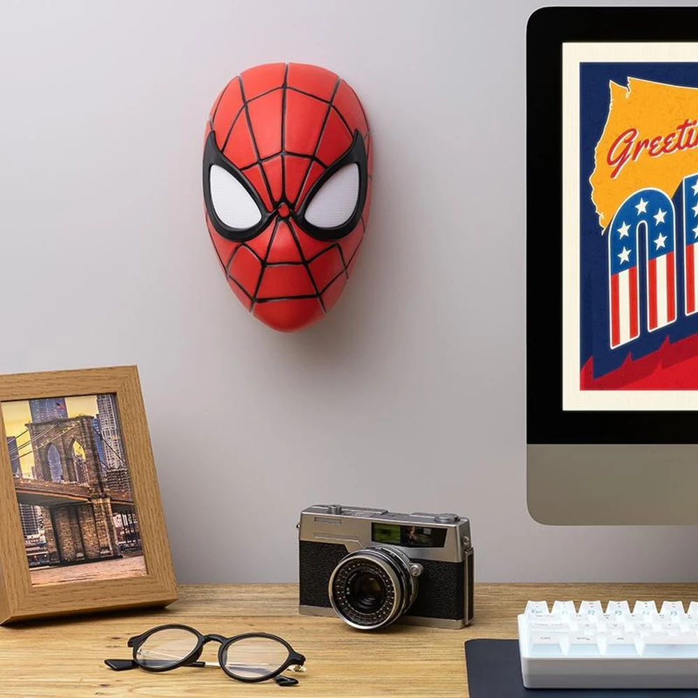 Paladone Marvel Spiderman Mask Desktop / Wall Logo lempa