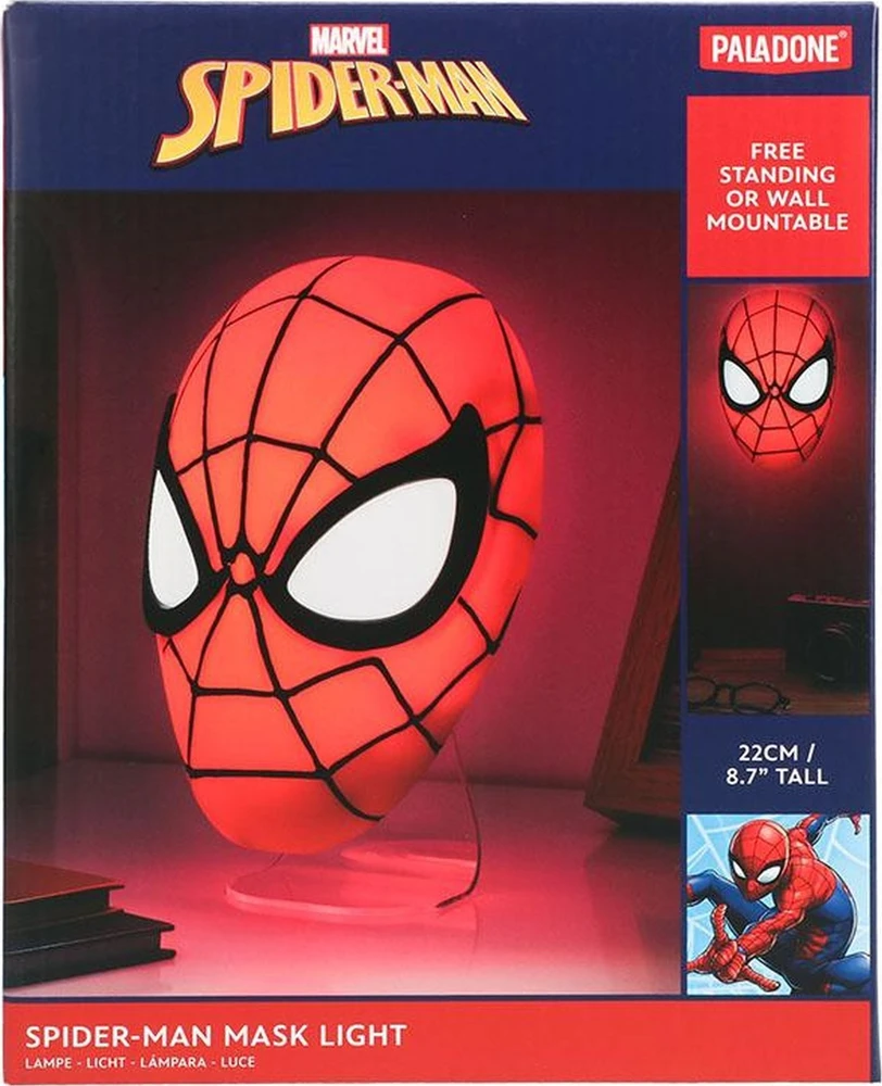 Paladone Marvel Spiderman Mask Desktop / Wall Logo lempa
