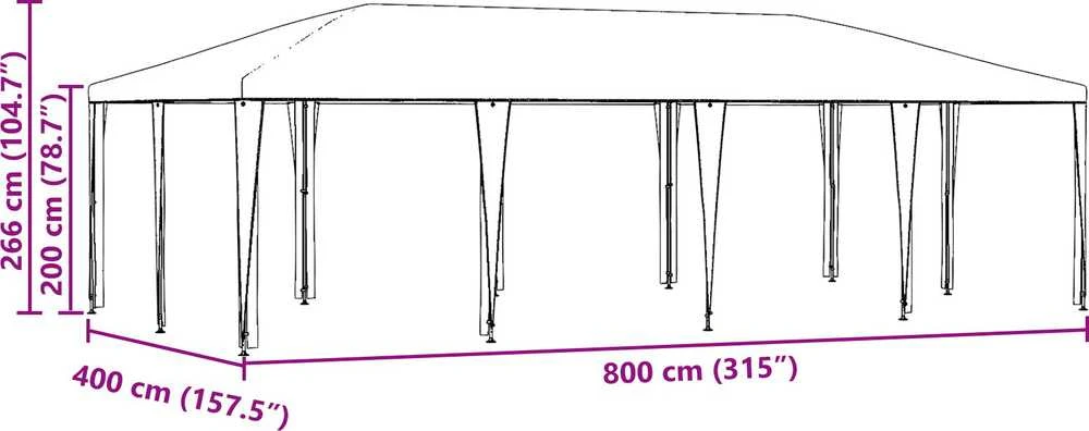 Šventės palapinė Balta 800 x 400 x 266 cm