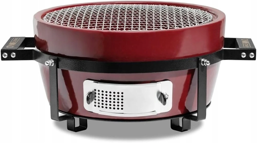 Kamado Bono Hibachi EVO stalo grilis, apvalus, Royal Raudona