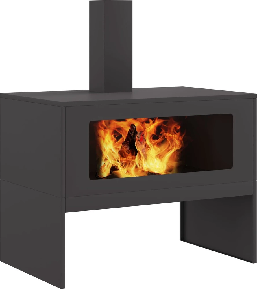 Laužavietė Juoda 80 x 50 x 96 cm Šaltai valcuotas plienas