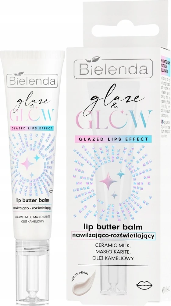 Palmer`s Bielenda Glaze & Glow Sviestas lūpoms Balzamas drėkinantis ir šviesinantis lūpų balzamas Baltas Pearl 10g